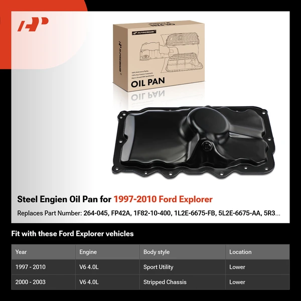 Steel Engien Oil Pan for 1997-2010 Ford Explorer