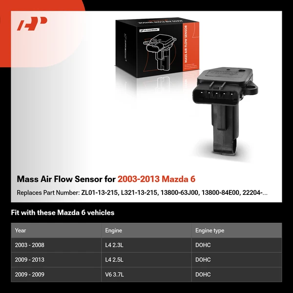 Mass Air Flow Sensor for 2003-2013 Mazda 6