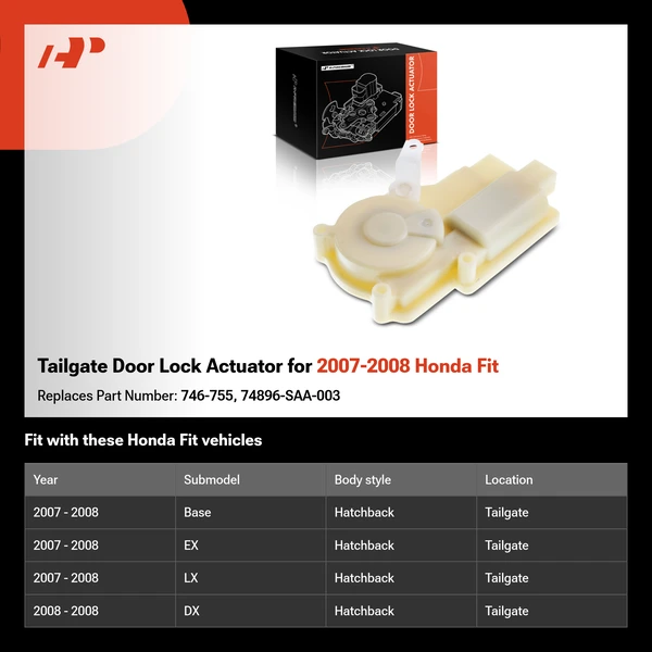 Tailgate Door Lock Actuator for 2007-2008 Honda Fit