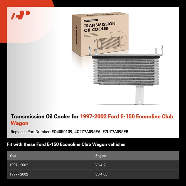 Transmission Oil Cooler for 1997-2002 Ford E-150 Econoline Club Wagon