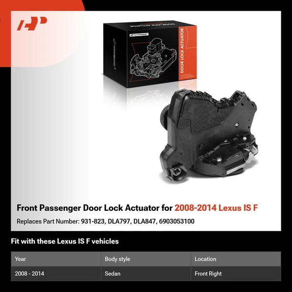 Front Passenger Door Lock Actuator for 2008-2014 Lexus IS F