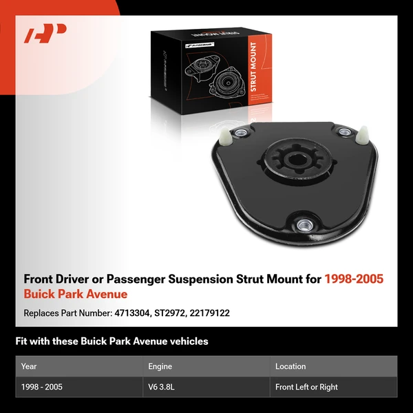 Front Driver or Passenger Suspension Strut Mount for 1998-2005 Buick Park Avenue