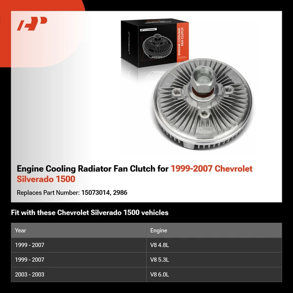 Engine Cooling Radiator Fan Clutch for 1999-2007 Chevrolet Silverado 1500