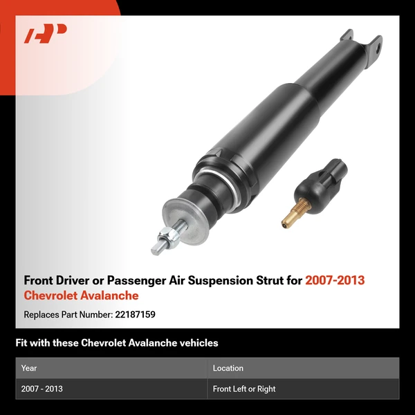 Front Driver or Passenger Air Suspension Strut for 2007-2013 Chevrolet Avalanche