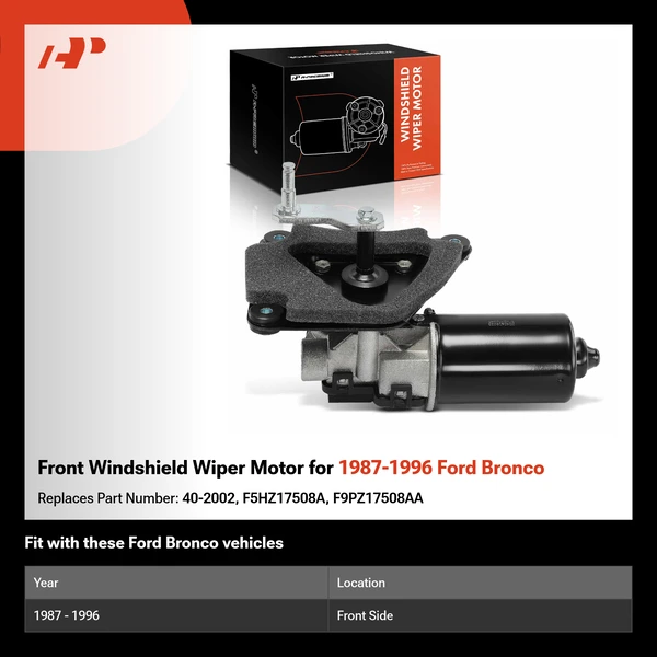 Front Windshield Wiper Motor for 1987-1996 Ford Bronco