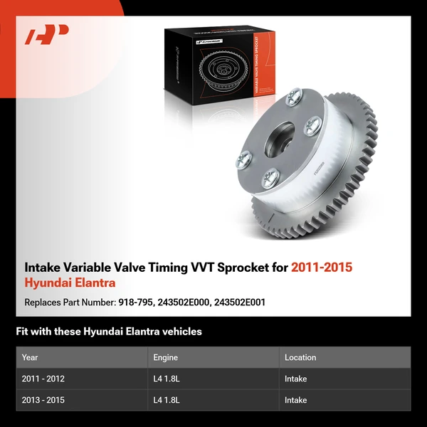 Intake Variable Valve Timing VVT Sprocket for 2011-2015 Hyundai Elantra