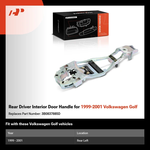Rear Driver Interior Door Handle for 1999-2001 Volkswagen Golf