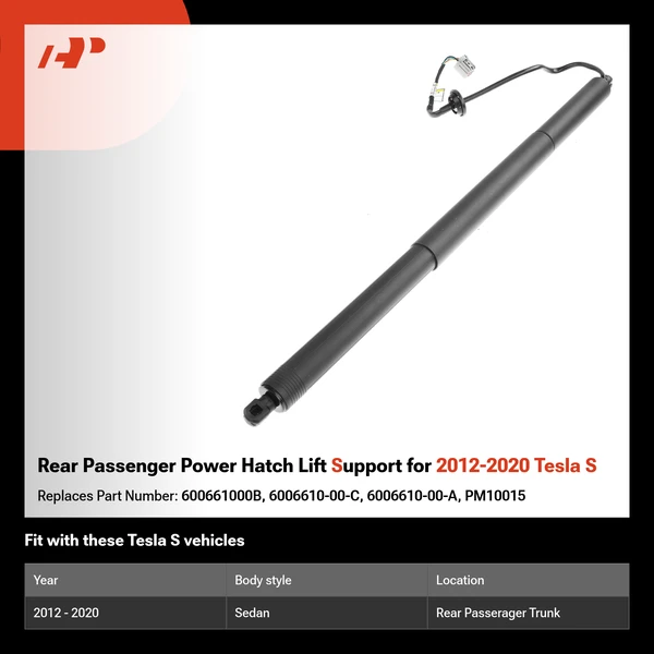 Rear Passenger Power Hatch Lift Support for 2012-2020 Tesla S