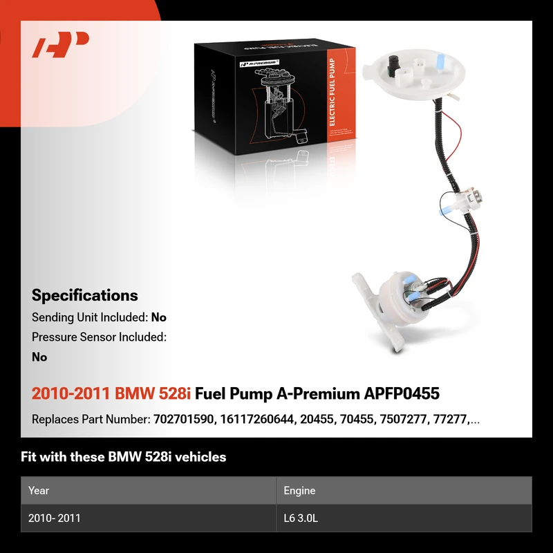 2010-2011 BMW 528i Fuel Pump A-Premium APFP0455
