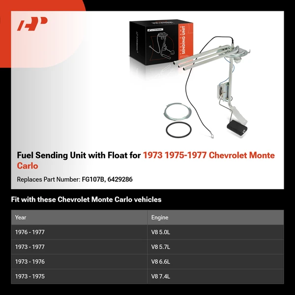 Fuel Sending Unit with Float for 1973 1975-1977 Chevrolet Monte Carlo