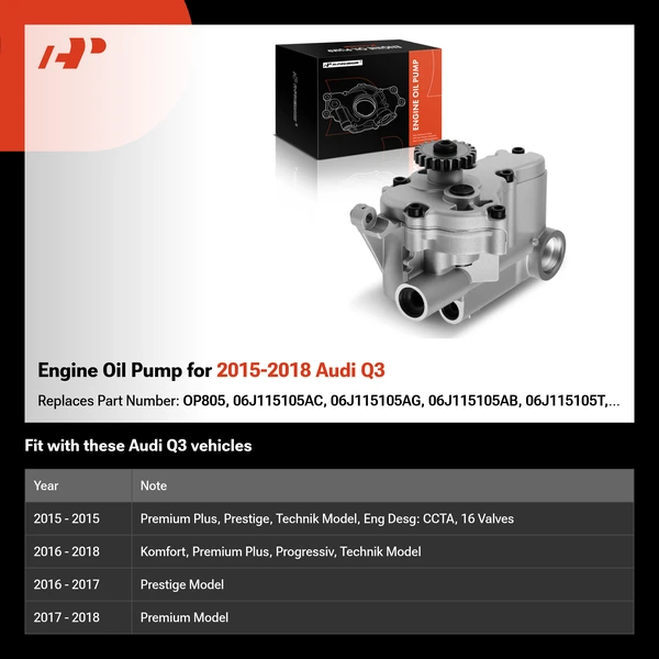 Engine Oil Pump for 2015-2018 Audi Q3
