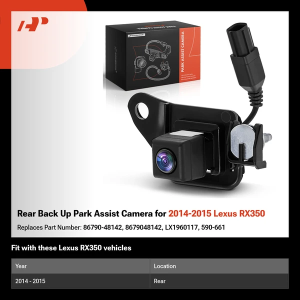Rear Back Up Park Assist Camera for 2014-2015 Lexus RX350