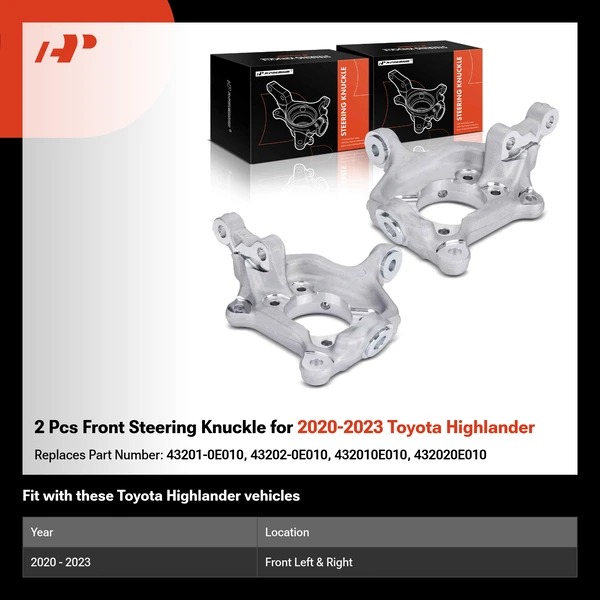 2 Pcs Front Steering Knuckle for 2020-2023 Toyota Highlander