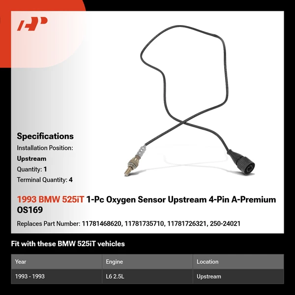 1993 BMW 525iT 1-Pc Oxygen Sensor Upstream 4-Pin A-Premium OS169
