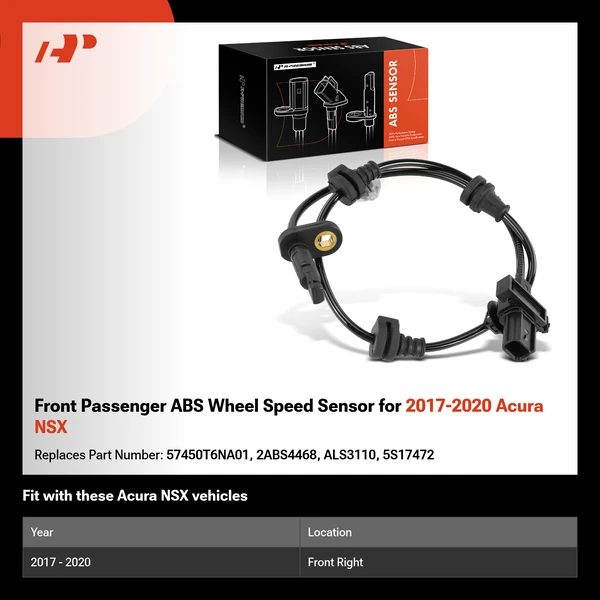 Front Passenger ABS Wheel Speed Sensor for 2017-2020 Acura NSX
