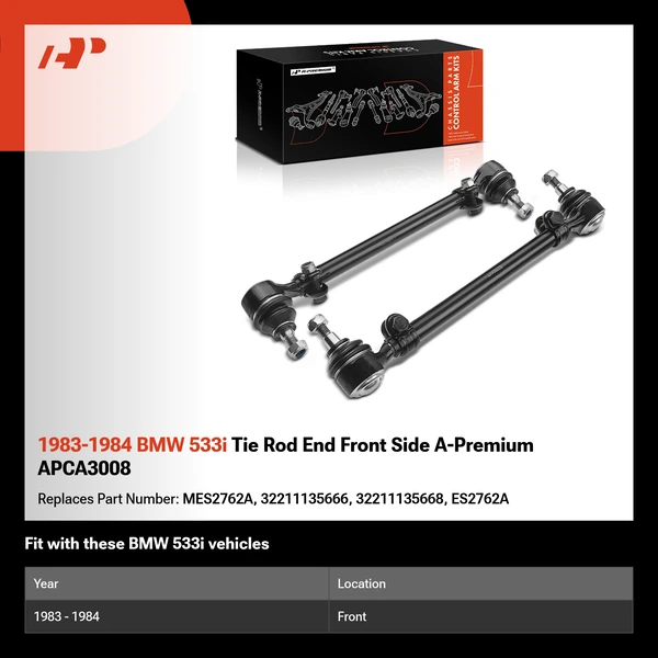 1983-1984 BMW 533i Tie Rod End Front Side A-Premium APCA3008