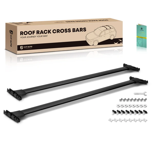 Black Aluminum Alloy Roof Rack Luggage Rails Cross Bars for 2010-2023 Toyota 4Runner