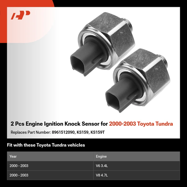 2 Pcs Engine Ignition Knock Sensor for 2000-2003 Toyota Tundra