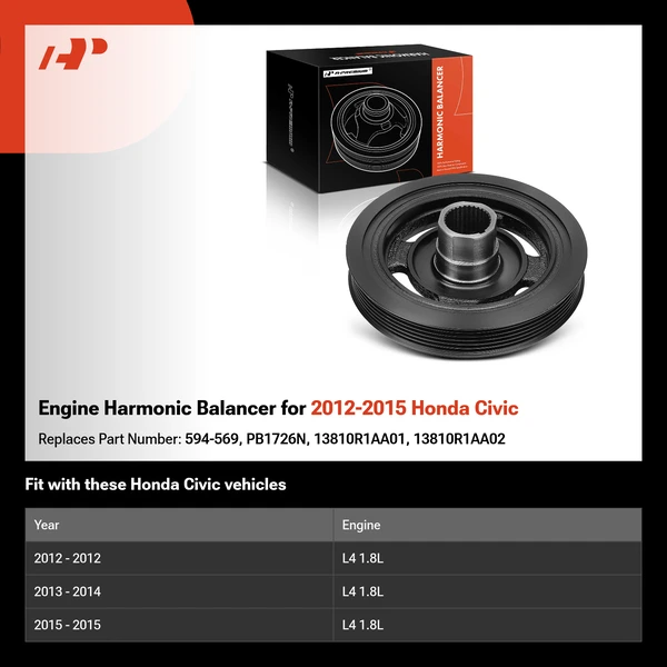 Engine Harmonic Balancer for 2012-2015 Honda Civic