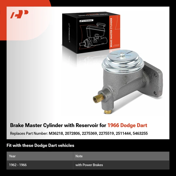 Brake Master Cylinder with Reservoir for 1966 Dodge Dart