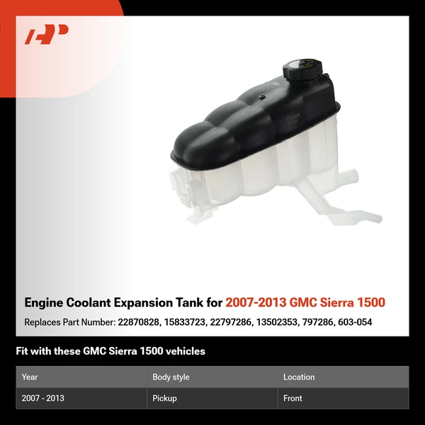 Engine Coolant Expansion Tank for 2007-2013 GMC Sierra 1500