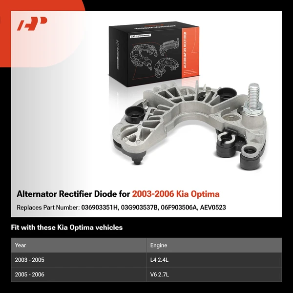 Alternator Rectifier Diode for 2003-2006 Kia Optima