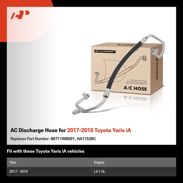 AC Discharge Hose for 2017-2018 Toyota Yaris iA