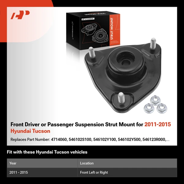 Front Driver or Passenger Suspension Strut Mount for 2011-2015 Hyundai Tucson