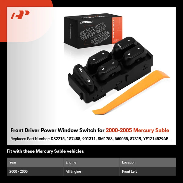 Front Driver Power Window Switch for 2000-2005 Mercury Sable