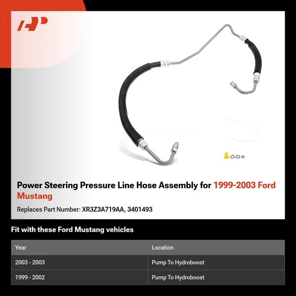 Power Steering Pressure Line Hose Assembly for 1999-2003 Ford Mustang