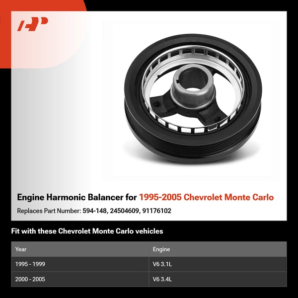Engine Harmonic Balancer for 1995-2005 Chevrolet Monte Carlo