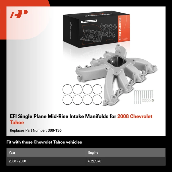 EFI Single Plane Mid-Rise Intake Manifolds for 2008 Chevrolet Tahoe
