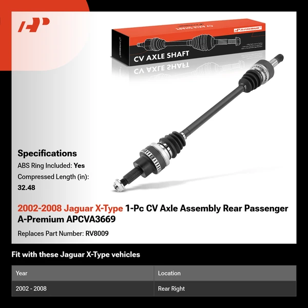 2002-2008 Jaguar X-Type 1-Pc CV Axle Assembly Rear Passenger A-Premium APCVA3669