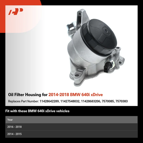 Oil Filter Housing for 2014-2018 BMW 640i xDrive