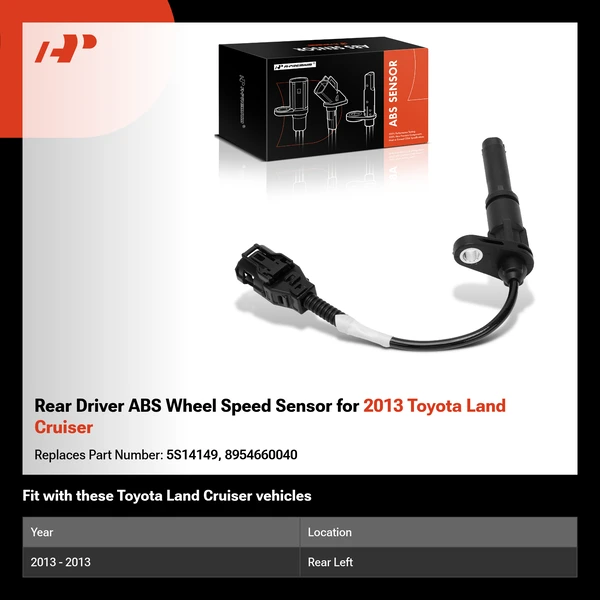 Rear Driver ABS Wheel Speed Sensor for 2013 Toyota Land Cruiser