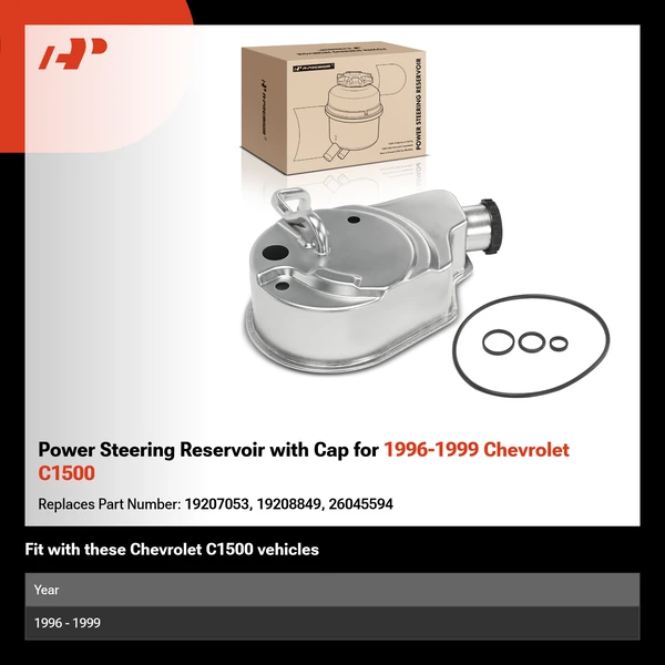 Power Steering Reservoir with Cap for 1996-1999 Chevrolet C1500