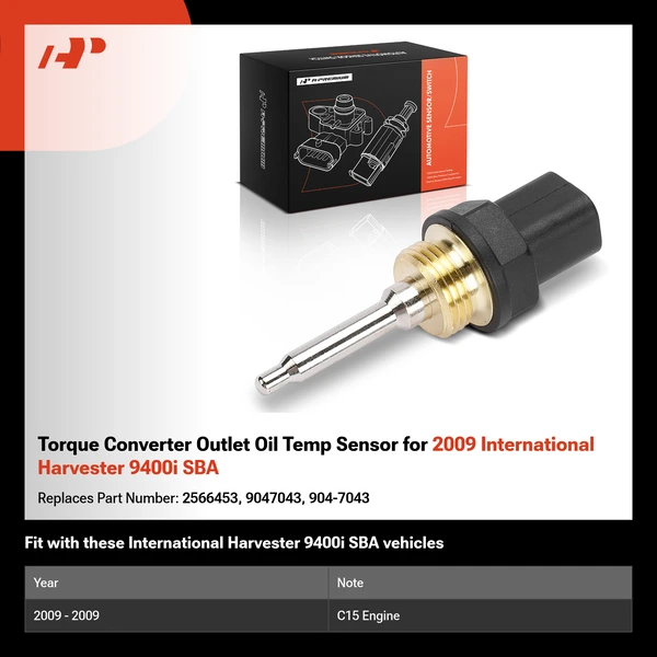 Torque Converter Outlet Oil Temp Sensor for 2009 International Harvester 9400i SBA