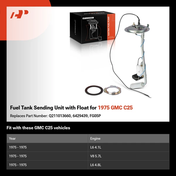 Fuel Tank Sending Unit with Float for 1975 GMC C25
