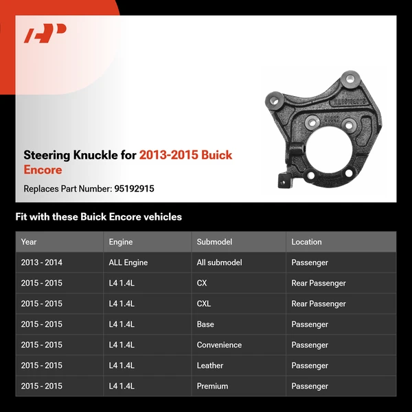 Steering Knuckle for 2013-2015 Buick Encore