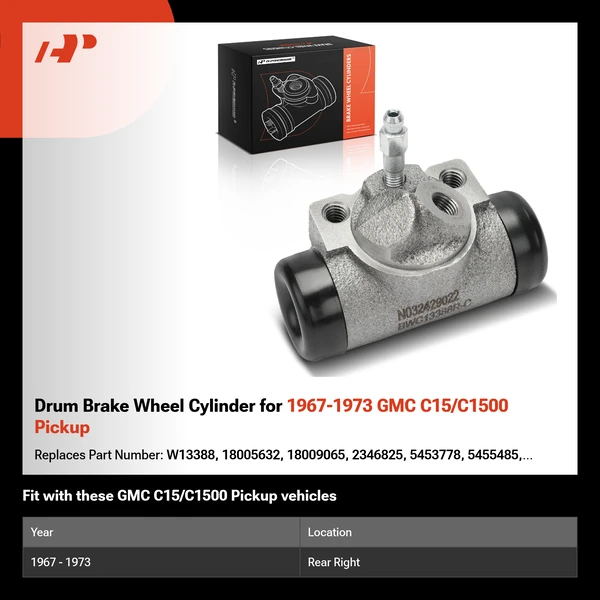 Drum Brake Wheel Cylinder for 1967-1973 GMC C15/C1500 Pickup