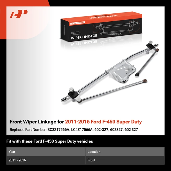 Front Wiper Linkage for 2011-2016 Ford F-450 Super Duty