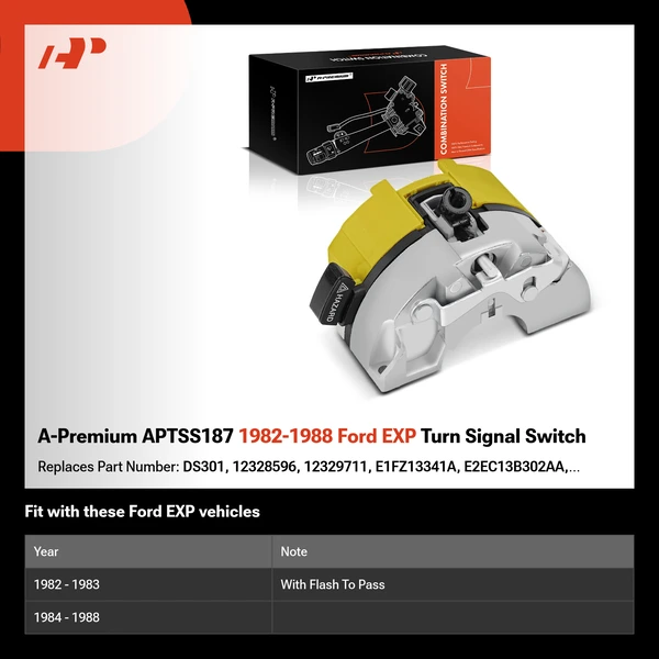 A-Premium APTSS187 1982-1988 Ford EXP Turn Signal Switch