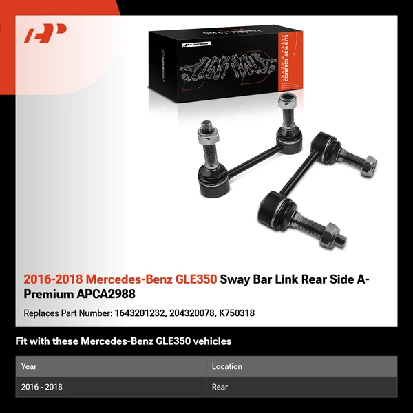2016-2018 Mercedes-Benz GLE350 Sway Bar Link Rear Side A-Premium APCA2988