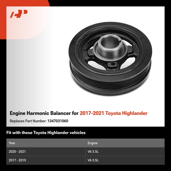 Engine Harmonic Balancer for 2017-2021 Toyota Highlander
