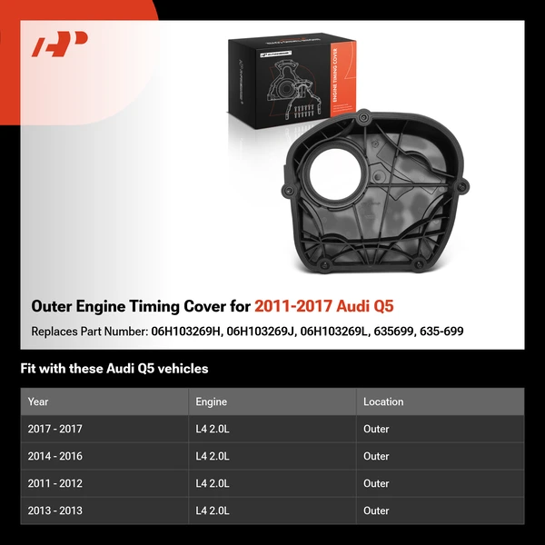 Outer Engine Timing Cover for 2011-2017 Audi Q5