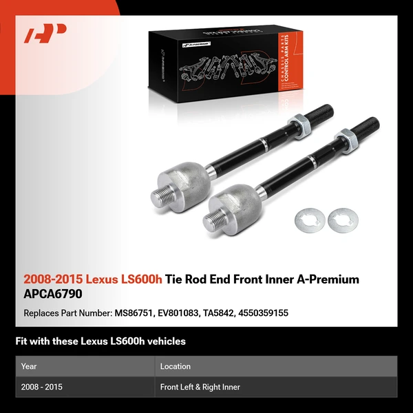 2008-2015 Lexus LS600h Tie Rod End Front Inner A-Premium APCA6790