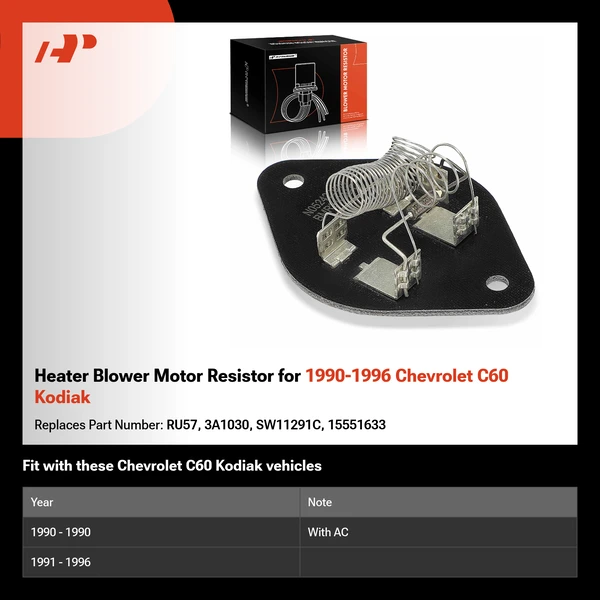 Heater Blower Motor Resistor for 1990-1996 Chevrolet C60 Kodiak