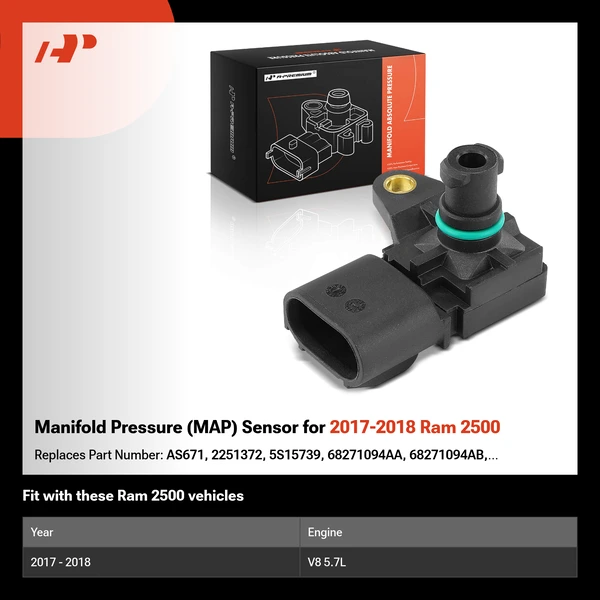 Manifold Pressure (MAP) Sensor for 2017-2018 Ram 2500