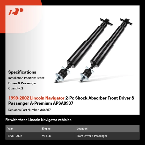 1998-2002 Lincoln Navigator 2-Pc Shock Absorber Front Driver & Passenger A-Premium APSA0937