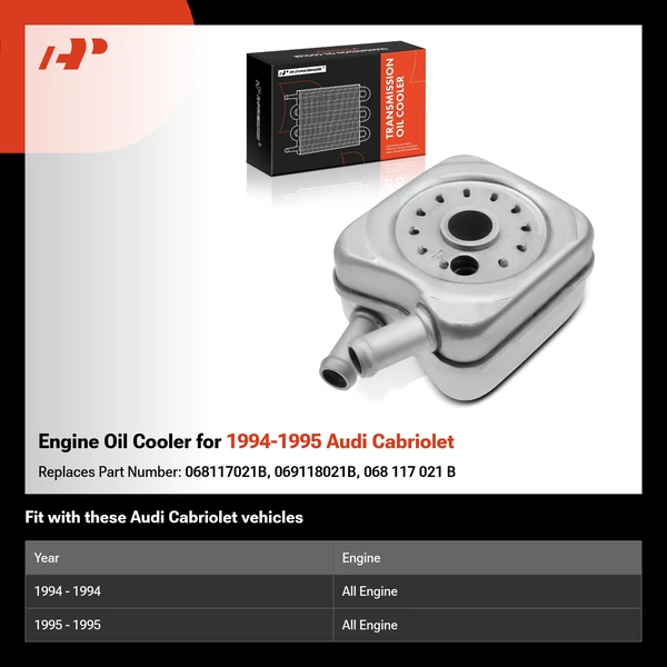 Engine Oil Cooler for 1994-1995 Audi Cabriolet